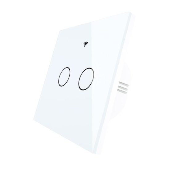 Fehér érintőkapcsoló, két gombos nulla nélküli - WIFI-vel, smart home rendszerekhez (WS-EUL2-W) - Image 7