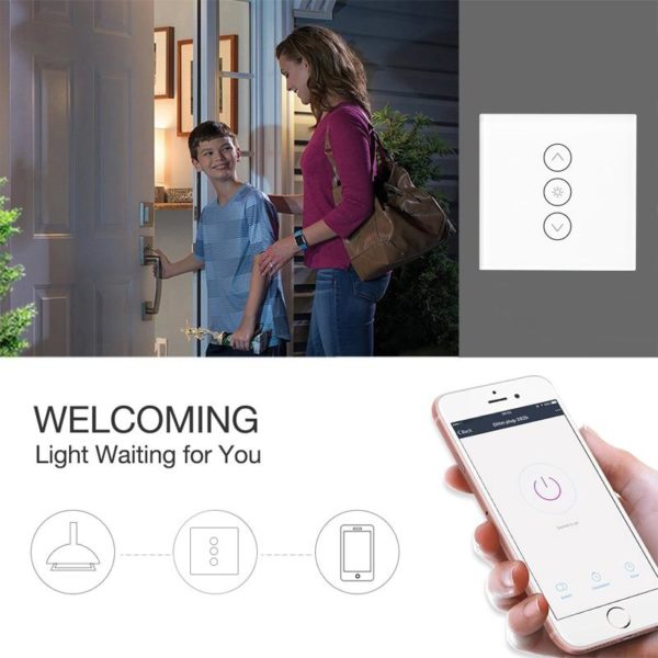Fehér érintőgombos dimmer kapcsoló - WIFI-vel, smart home rendszerekhez (WS-EU-DW) - Image 5
