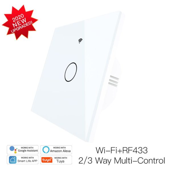 Fehér érintőkapcsoló, egy gombos - WIFI-vel, smart home rendszerekhez (WS-EU1-RFW) - Image 3